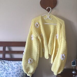 Oversized Crochet daisy cardigan